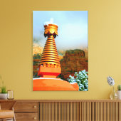 Buddhistischer Stupa-Leinwand Leinwanddruck (Insitu (Wohnzimmer))