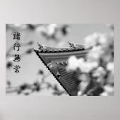 Buddhistischer Tempel Alles muss B & W Dach passie Poster (Vorne)