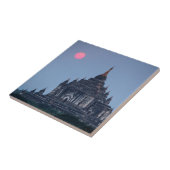 Buddhistischer Tempel am Sonnenuntergang Fliese (Seite)