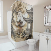 Buddhistischer Tempel Duschvorhang (Beispiel)