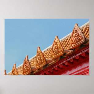 Buddhistischer Tempel in Thailand - Dach Poster
