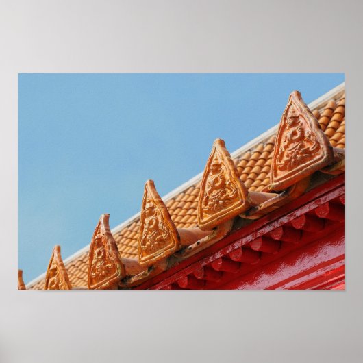 Buddhistischer Tempel in Thailand - Dach Poster (Vorne)