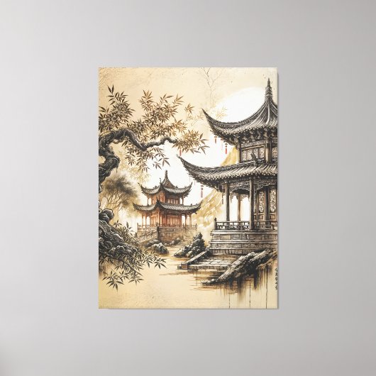 Buddhistischer Tempel Leinwanddruck (Vorderseite)