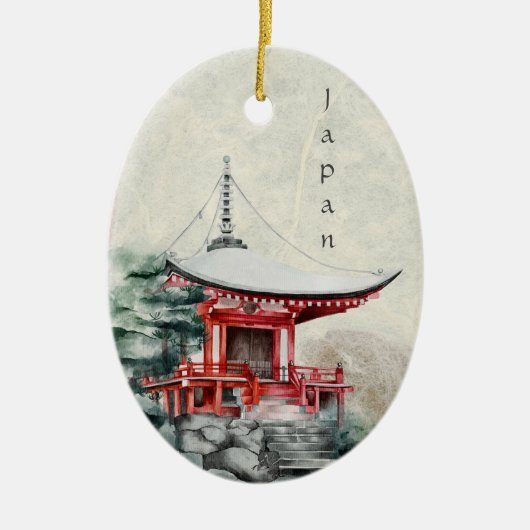 Buddhistischer Tempel Traditionelle Weihnachten Keramik Ornament (Vorne)