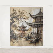 Buddhistischer Tempel Wandteppich (Vorderseite)