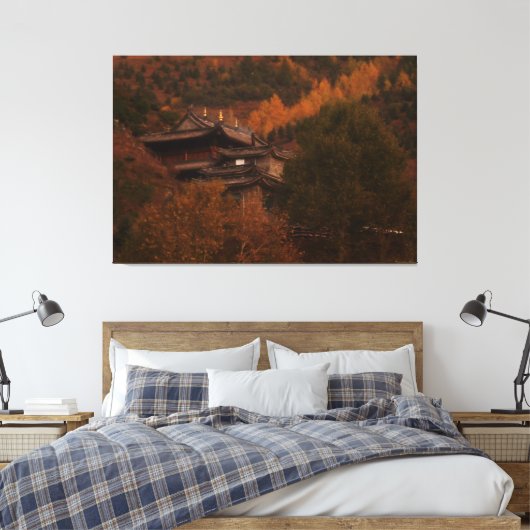 Buddhistischer Tempel Wrapped Canvas Leinwanddruck (Insitu (Schlafzimmer))