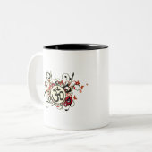 Buddhistisches Blumenom Zweifarbige Tasse (Vorderseite Links)