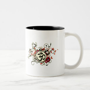 Buddhistisches Blumenom Zweifarbige Tasse