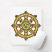 Buddhistisches Dharma Chakra Mousepad (Mit Mouse)