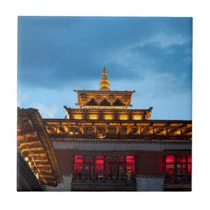 Buddhistisches Dzong-Dach Fliese