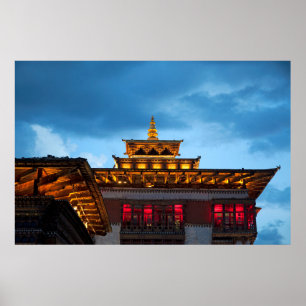 Buddhistisches Dzong-Dach Poster