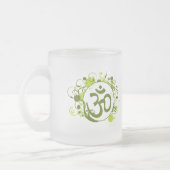 Buddhistisches grünes Blumenom Mattglastasse (Links)
