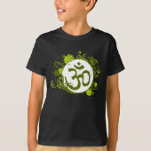 Buddhistisches grünes Blumenom T-Shirt (Vorderseite)