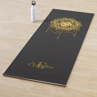 Buddhistisches Heiliges Symbol Om in Gold Yogamatte