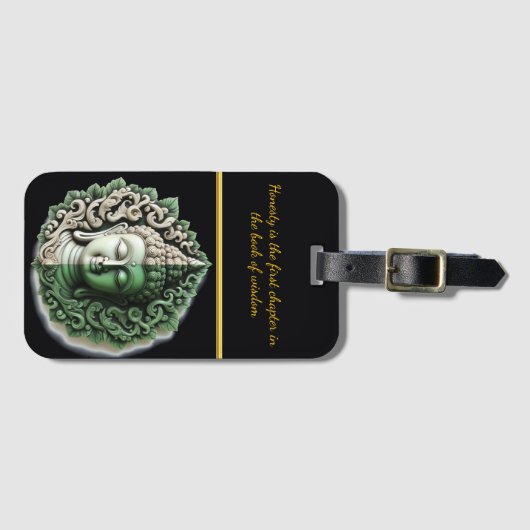 Buddhistisches Leaf Carving von AI Gepäckanhänger (Vorderseite (Horizontal))