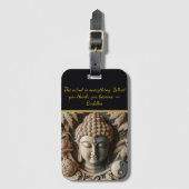 Buddhistisches Leaf und orb Carving AI Gepäckanhänger (Vorderseite Vertikal)