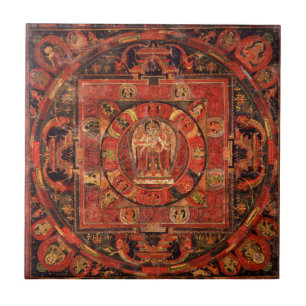 Buddhistisches Mandala des Mitgefühls Fliese