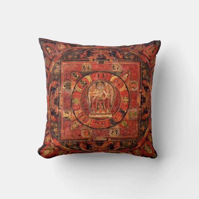 Buddhistisches Mandala des Mitgefühls Kissen (Vorderseite)