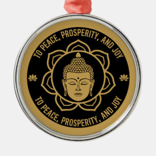 Buddhistisches Mantra-Glücksgeschenk Ornament Aus Metall