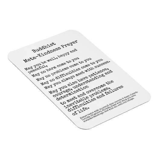 Buddhistisches Meta-Kindness-Gebet Magnet (Rechte Seite)