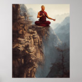 Buddhistisches Monk-Meditierungspapier Poster (Vorne)