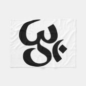 Buddhistisches Om-Symbol Fleecedecke (Vorderseite (Horizontal))
