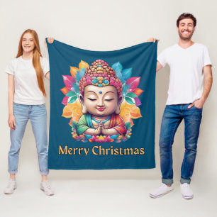 Buddhistisches Weihnachten Fleecedecke