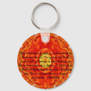 Buddhistisches Zitat mit lebendigem spirituellen D Schlüsselanhänger