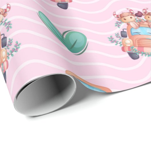 Buddies Liebe LKW-Muster Geschenkpapier (Rolleneckpunkt)