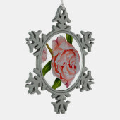 Buddies Peonys auf Zwergschneeflocken Schneeflocken Zinn-Ornament (Links)
