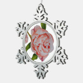 Buddies Peonys auf Zwergschneeflocken Schneeflocken Zinn-Ornament (Rechts)