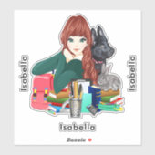 Buddies Schule Furry Friends Add Name, ZKOA Aufkleber (Blatt)