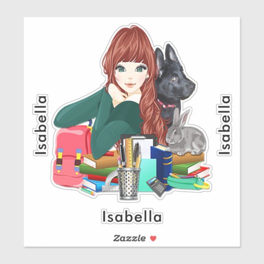 Buddies Schule Furry Friends Add Name, ZKOA Aufkleber (Blatt)