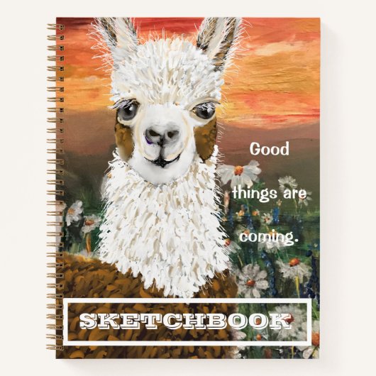 Budding Artist Sketchbook Mama Llama Spiral Notizblock (Vorderseite)