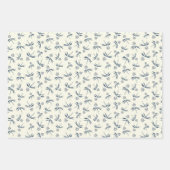 Budding Blue Branches auf Creme - nahtloses Muster Geschenkpapier Set (Vorderseite 2)