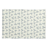 Budding Blue Branches auf Creme - nahtloses Muster Kissenbezug (Rückseite)