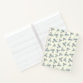 Budding Blue Branches auf Creme - nahtloses Muster Notizblock (Innenseite)