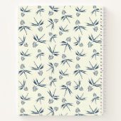 Budding Blue Branches auf Creme - nahtloses Muster Notizblock (Rückseite)