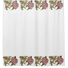 Budding Peonings auf einem Duschvorhang