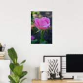 Budding Pink Rose Poster (Heimbüro)