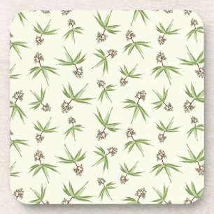 Budding Red Branches on cream - seamless pattern. Getränkeuntersetzer