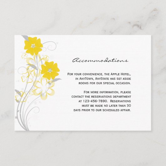 Budding Romance in Gelben Hochzeitsplätzchen Begleitkarte (Vorderseite)