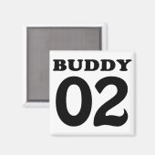 Buddy 02 schwarz magnet (Vorderseite/Rückseite)