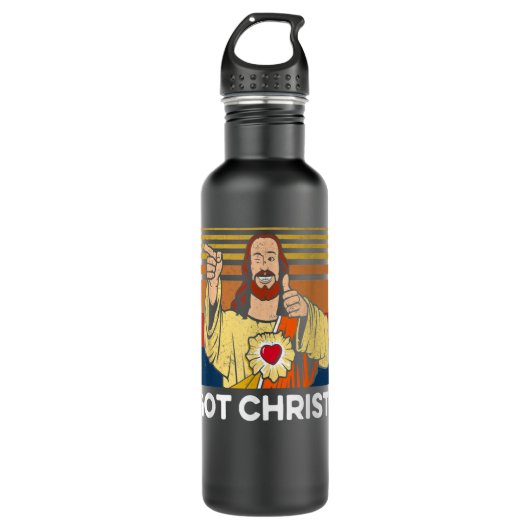 Buddy Christ Christmas Cool Jesus Religious Christ Edelstahlflasche (Vorderseite)