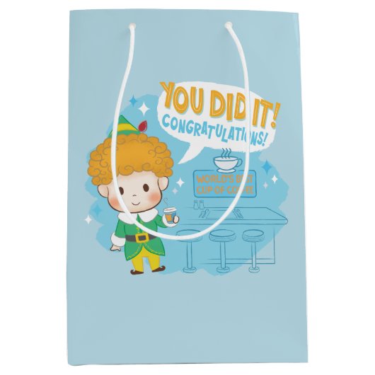 Buddy den Elf, du hast es getan! Herzlichen Glückw Mittlere Geschenktüte (Vorderseite)