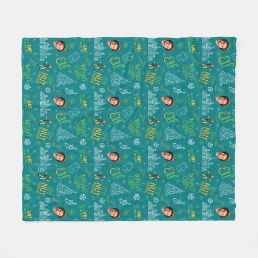 Buddy der Elf Aquamarines Zitatsmuster Fleecedecke (Vorderseite (Horizontal))