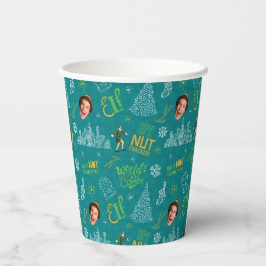 Buddy der Elf Aquamarines Zitatsmuster Pappbecher (Rückseite)