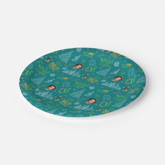 Buddy der Elf Aquamarines Zitatsmuster Pappteller (Schrägansicht)