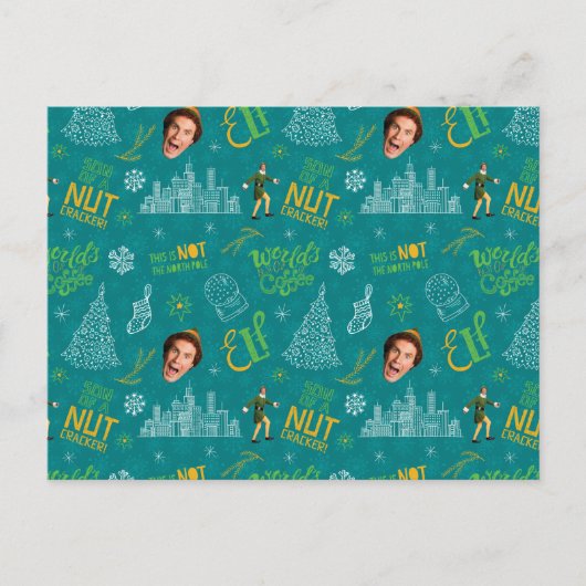 Buddy der Elf Aquamarines Zitatsmuster Postkarte (Vorderseite)