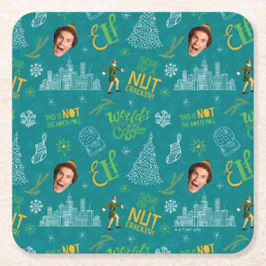 Buddy der Elf Aquamarines Zitatsmuster Rechteckiger Pappuntersetzer (Vorderseite)